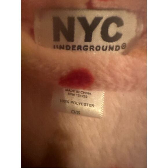 Christmas pastel pink gingerbread O/S HOLIDAY women’s  BELTED ROBE - Picture 9 of 10